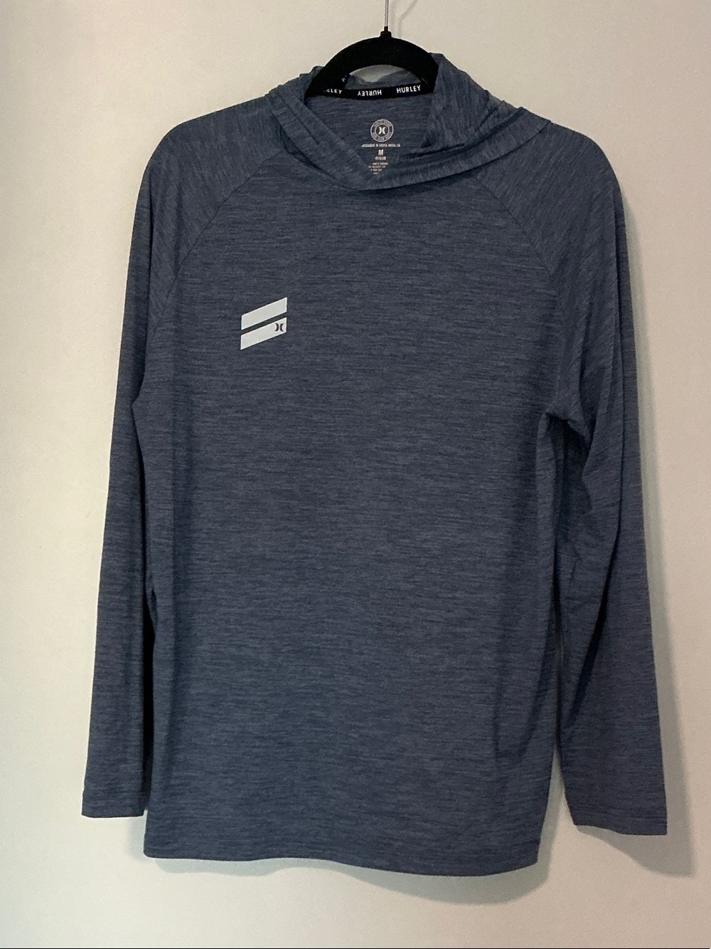 Hurley Men's Hooded Performance Top - Slate Blue Heather